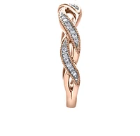10K Rose Gold 0.095cttw Diamond Ring, size 6.5