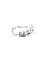 10K White Gold 0.20cttw Diamond Crown Ring, size 6.5