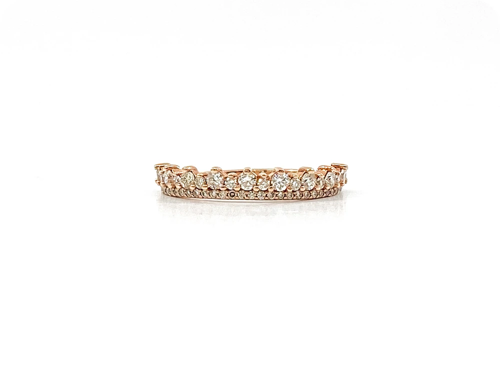 10K Rose Gold 0.50cttw Crown Diamond Ring - Size 6.75