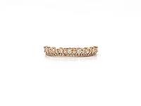 10K Rose Gold 0.50cttw Crown Diamond Ring - Size 6.75