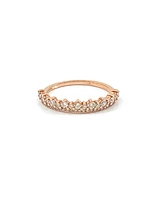 10K Rose Gold 0.50cttw Crown Diamond Ring - Size 6.75