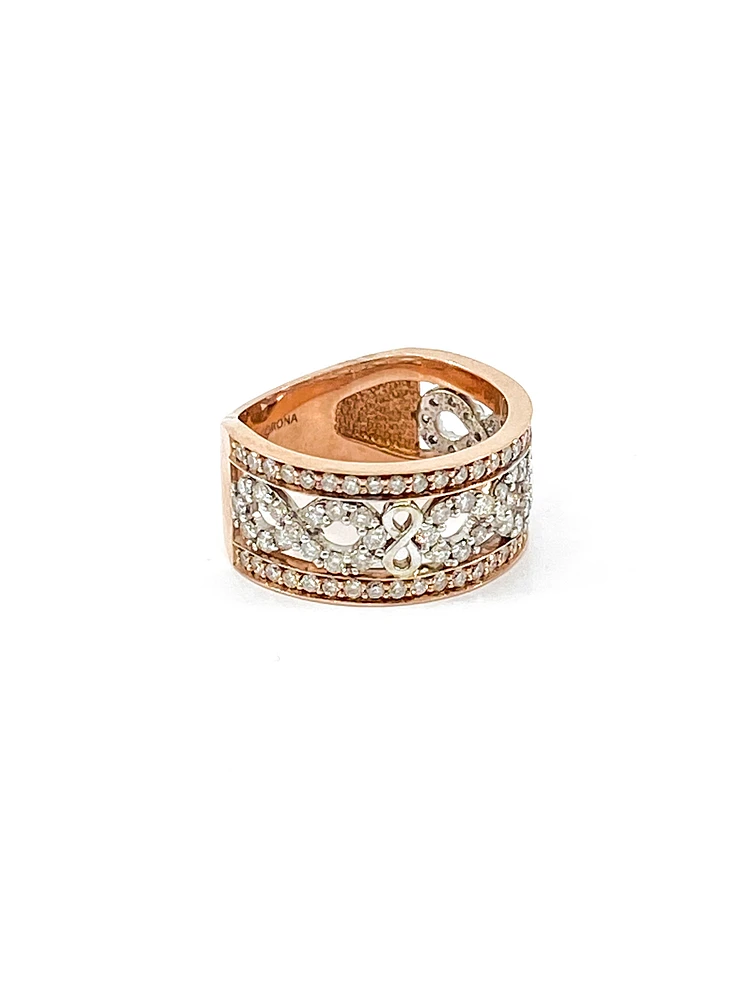 10K White & Rose Gold 1.00cttw Diamond Infinity Ring, size 6.5