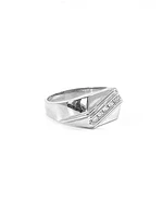 10K White Gold 0.20cttw Gents Diamond Ring, size 10