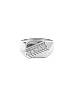 10K White Gold 0.20cttw Gents Diamond Ring, size 10