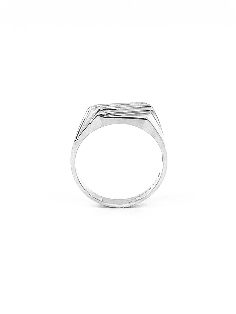10K White Gold 0.20cttw Gents Diamond Ring, size 10