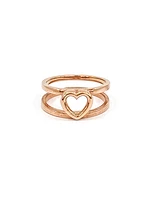 10K Rose Gold Heart Ring, size 6.5