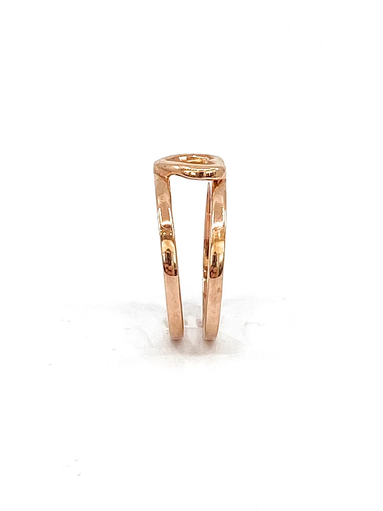 10K Rose Gold Heart Ring, size 6.5