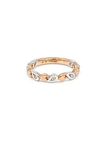 10K White & Rose Gold 0.05cttw Diamond Heart Ring, size 6.5