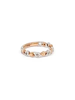 10K White & Rose Gold 0.05cttw Diamond Heart Ring, size 6.5