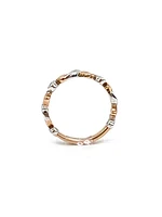 10K White & Rose Gold 0.05cttw Diamond Heart Ring, size 6.5