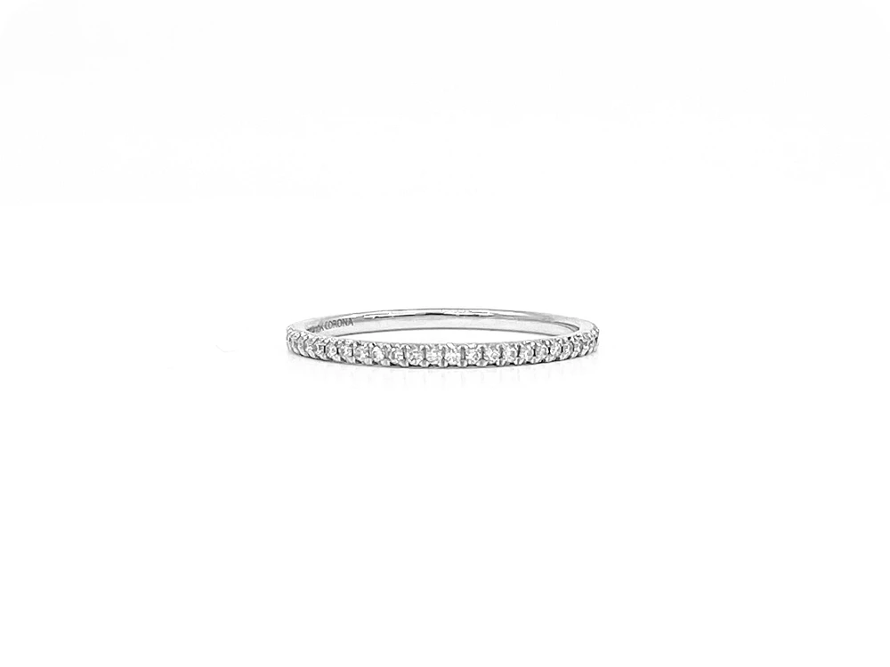 10K/14K White Gold Diamond Pave Band - Diamonds cttw / 4