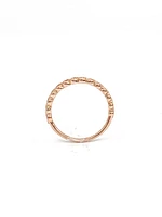10K Rose Gold 0.07cttw Round Cut Diamond Ring, size 6.5