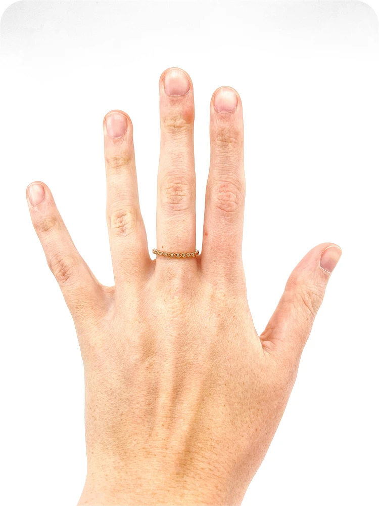10K Rose Gold 0.07cttw Round Cut Diamond Ring, size 6.5