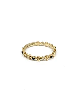 10K Yellow Gold 0.04cttw Genuine Sapphire & 0.02cttw Diamond Ring, size 6.5