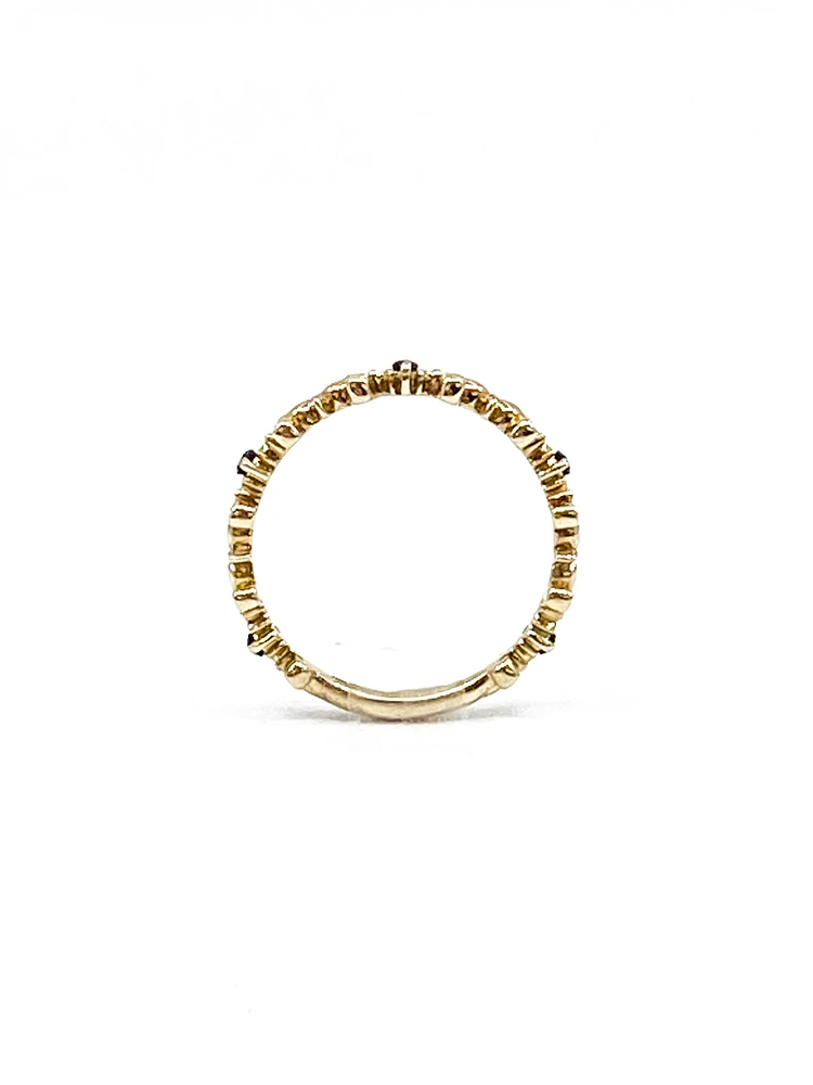 10K Yellow Gold 0.04cttw Genuine Sapphire & 0.02cttw Diamond Ring, size 6.5
