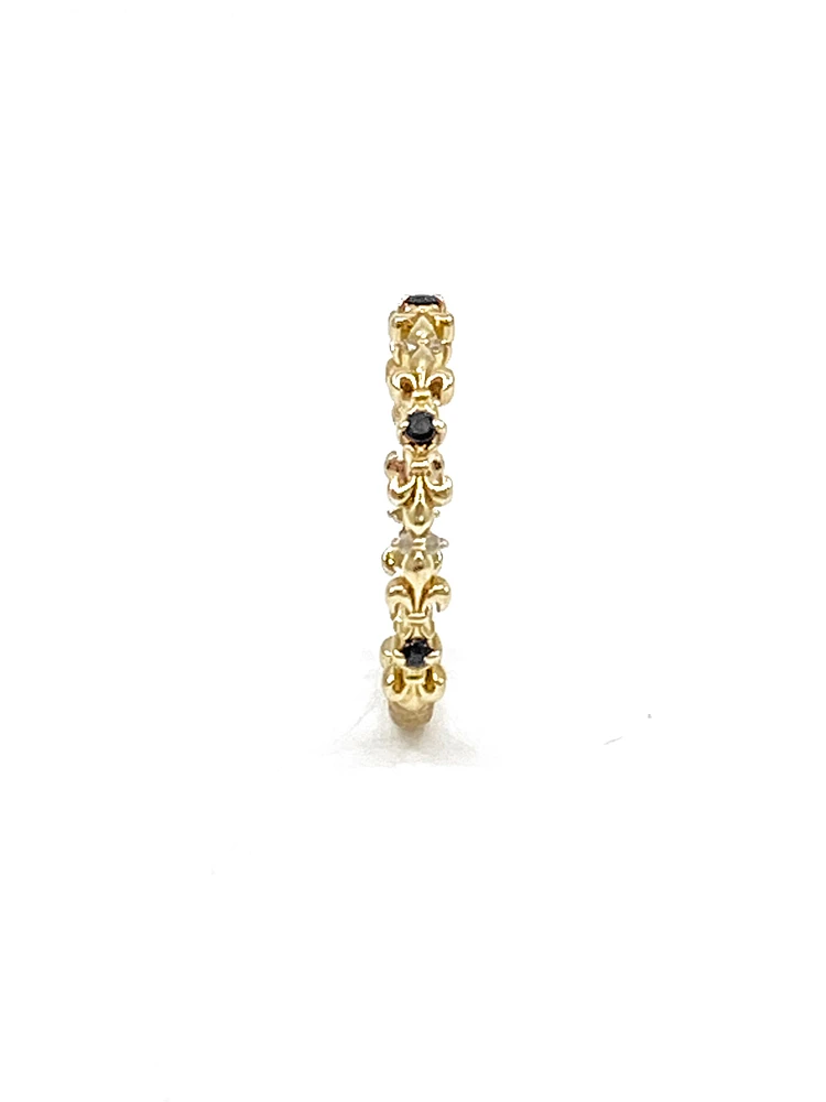 10K Yellow Gold 0.04cttw Genuine Sapphire & 0.02cttw Diamond Ring, size 6.5
