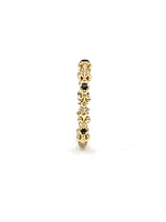 10K Yellow Gold 0.04cttw Genuine Sapphire & 0.02cttw Diamond Ring, size 6.5