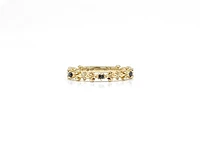 10K Yellow Gold 0.04cttw Genuine Sapphire & 0.02cttw Diamond Ring, size 6.5