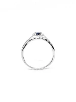 10K White Gold 0.44cttw Genuine Sapphire & 0.072cttw Diamonds Ring, size 6.5