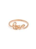10K Rose Gold 0.01cttw Diamond Love Ring, size 6.5