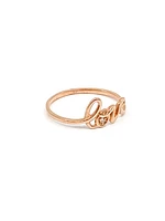 10K Rose Gold 0.01cttw Diamond Love Ring, size 6.5
