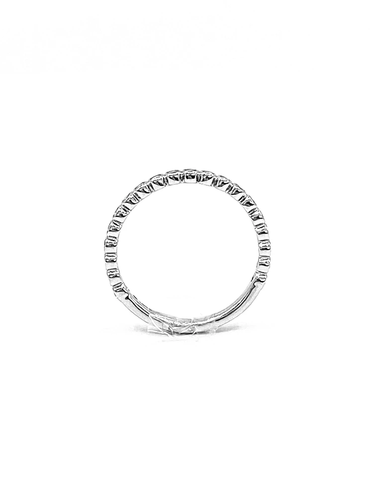 10K White Gold0.27cttw Diamond Ring/Band, size 6.5