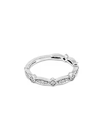 10K White Gold 0.17cttw Diamond Ring, size 6.5