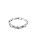 10K White Gold 0.17cttw Diamond Ring, size 6.5