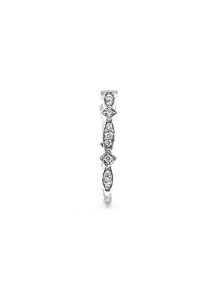 10K White Gold 0.17cttw Diamond Ring, size 6.5