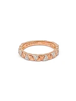 10K Rose Gold 0.19cttw Diamond Ring, size 6.5
