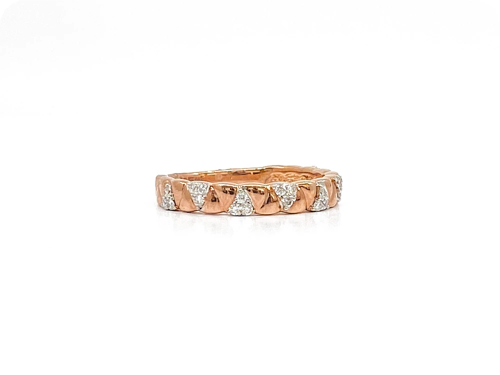 10K Rose Gold 0.19cttw Diamond Ring, size 6.5