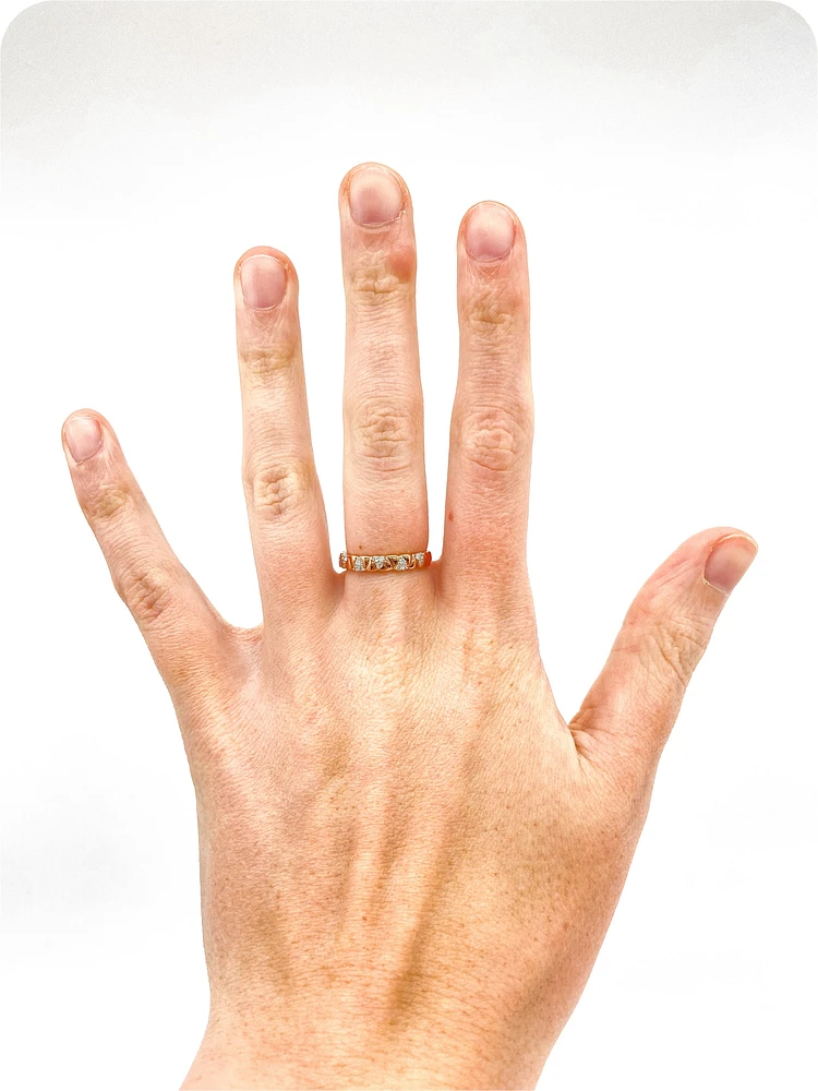 10K Rose Gold 0.19cttw Diamond Ring, size 6.5