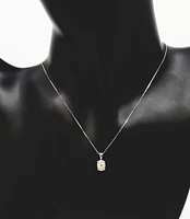 10K White Gold 0.23 cttw Diamond Oval Shaped Necklace, 18"