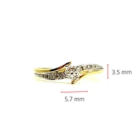 10K Yellow Gold 0.10cttw Illusion Setting Diamond Ring - /