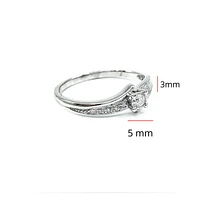 10K White Gold 0.10cttw Illusion Setting Diamond Engagement Ring - Size 6.5