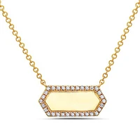 14K Yellow Gold 0.10cttw Diamond Pendant, 18"