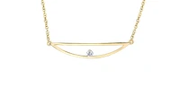 10K Yellow Gold 0.04cttw Canadian Diamond Necklace, 18"