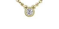 14K Yellow Gold 0.10cttw, 0.14cttw & 0.18cttw Canadian Diamond Bezel Set Pendant, 18"