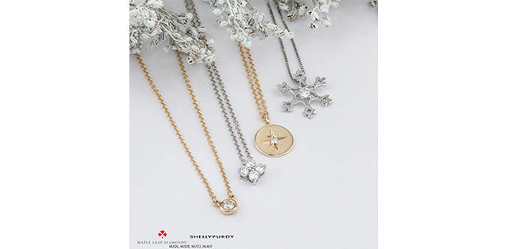 14K Yellow Gold 0.10cttw, 0.14cttw & 0.18cttw Canadian Diamond Bezel Set Pendant, 18"