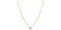 10K Yellow Gold 0.05cttw Diamond Heart Pendant, 18"
