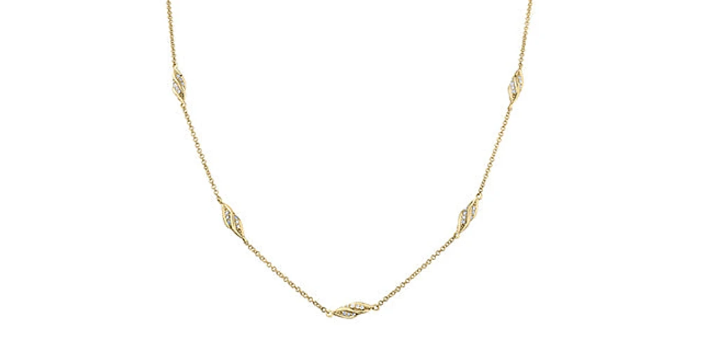 10K Yellow Gold 0.45cttw Diamond Necklace - 20"