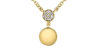 10K Yellow Gold 0.04cttw Diamond Necklace - 18"