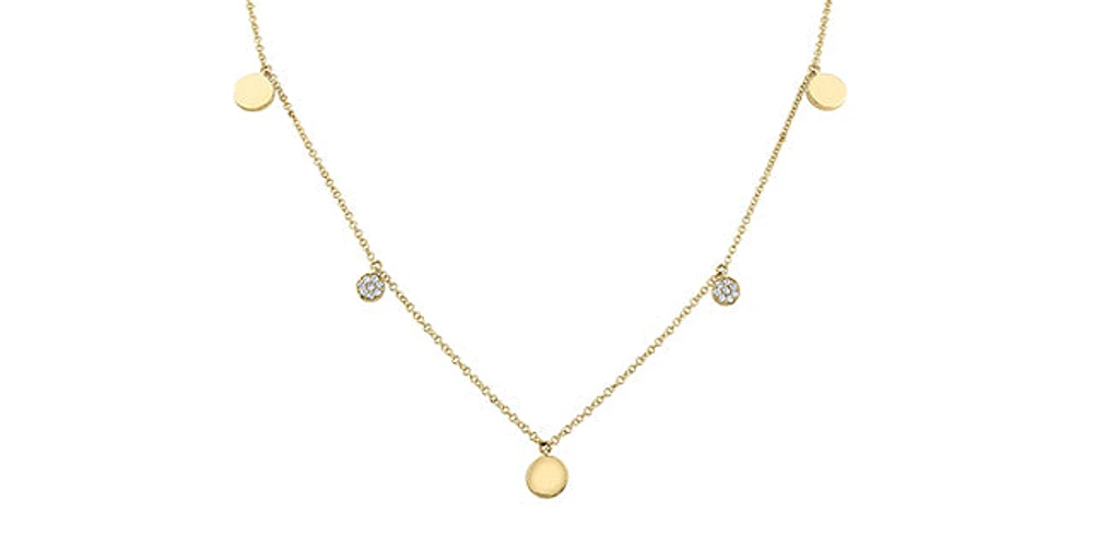 10K Yellow Gold 0.08cttw Diamond Necklace - 18"