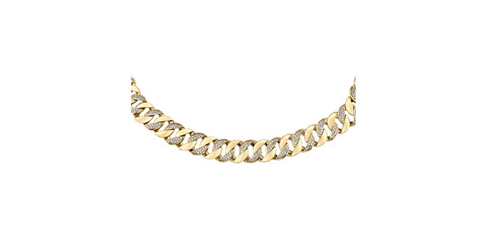 10K Yellow Gold 3.50cttw Diamond Miami Cuban Link Pave Set Chain / Necklace, 16"