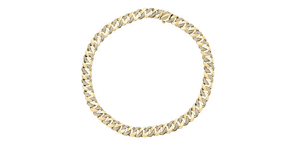 10K Yellow Gold 3.50cttw Diamond Miami Cuban Link Pave Set Chain / Necklace, 16"
