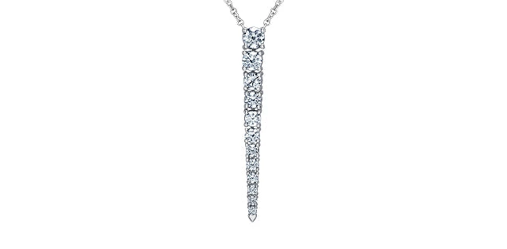 14K Gold 1.00cttw Canadian Diamond Pendant, 18"
