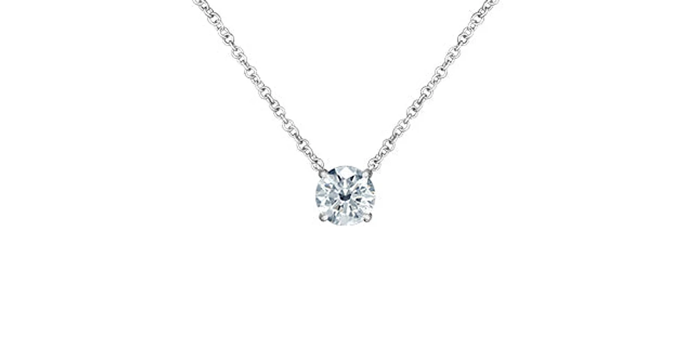 14K Gold Lab Grown 1.06cttw Round Brilliant Cut Diamond Claw Set Pendant