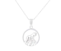 925 Sterling Silver 0.015cttw Canadian Diamond Nakoda Bear Pendant