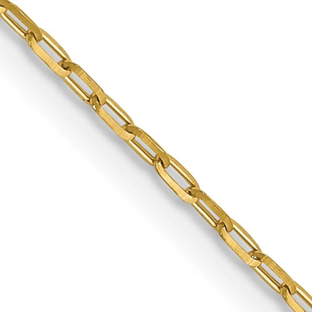 14K Gold 1mm D/C Open Long Link Cable Chain - /