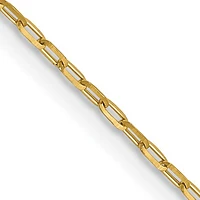 14K Gold 1mm D/C Open Long Link Cable Chain - /